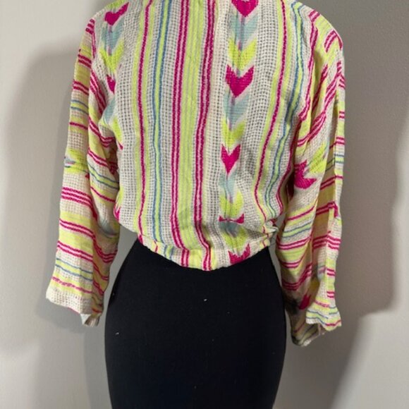 En Creme Neon Boho Tie Cardigan    8347 - Picture 2 of 11